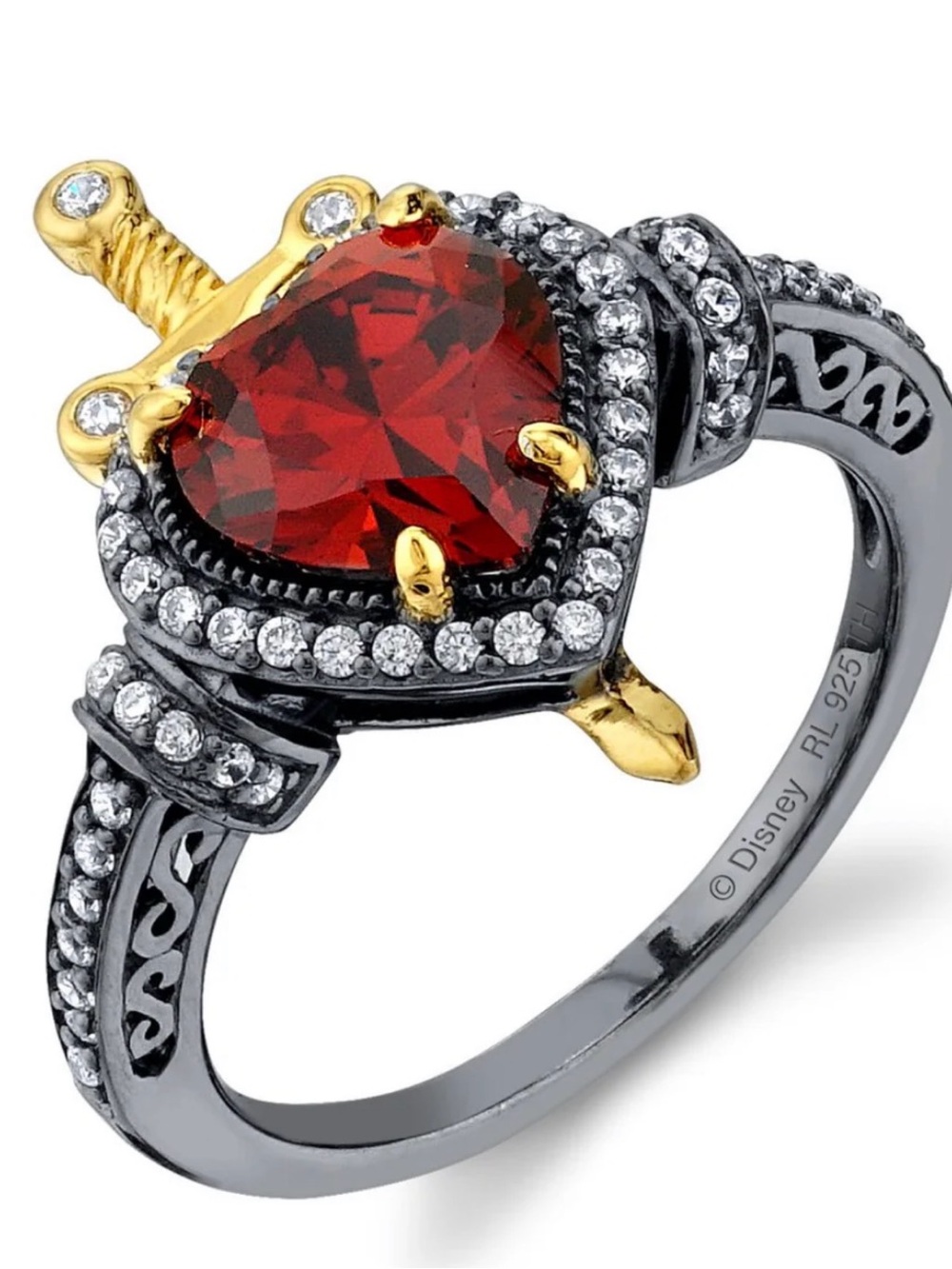 Disney X RockLove SNOW WHITE Dagger Heart Ring - Size 9